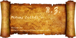 Mohay Zoltán névjegykártya