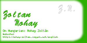 zoltan mohay business card